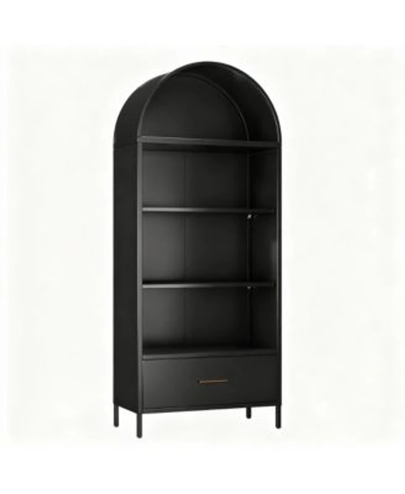 Yigii Stylish Metal Arched Bookshelf Cabinet for Home Office Living Room