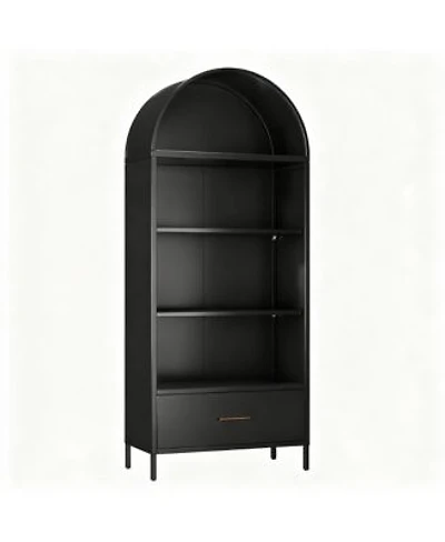 Yigii Stylish Metal Arched Bookshelf Cabinet for Home Office Living Room