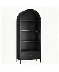 Yigii Stylish Metal Arched Bookshelf Cabinet for Home Office Living Room