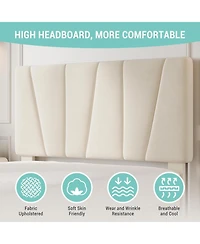 gaomon Twin Velvet Upholstered Tufted Storage Bed Frame with Adjustable Headboard and 2 Drawers