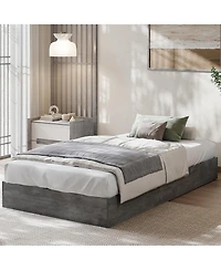 gaomon Twin Size Wood Platform Bed Frame, Wooden Bed Frame No Headboard, Wood Slat Support, No Box Spring Needed, Easy Assembly