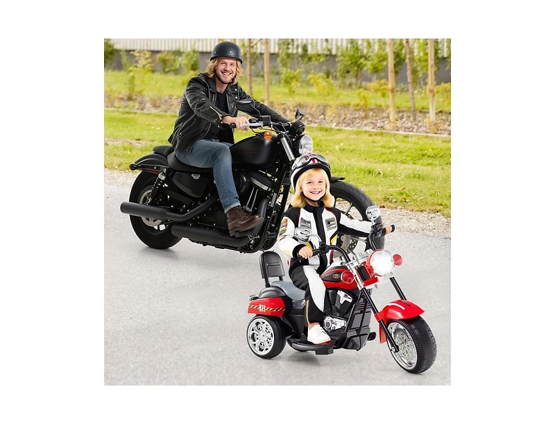 Slickblue Kids 6V Electric 3-Wheel Motorbike Ride-On with Light and Horn