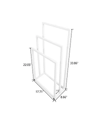 Rainsken 3 Tier Metal Towel Rack, Freestanding Towel Holder, Modern Standing Towels Drying Rack for Bedroom, Bathroom