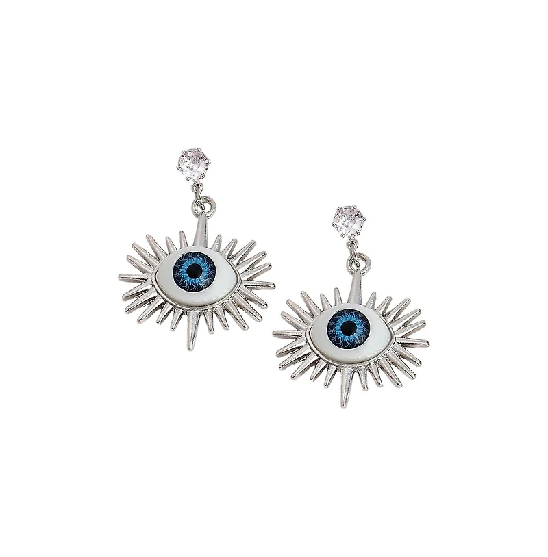 Sohi Women's The Evil Eye's Ray Drop Earrings