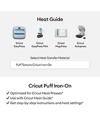 Cricut Puff Iron-On, Classics Sampler - 12 in x 12 in (6 ct)