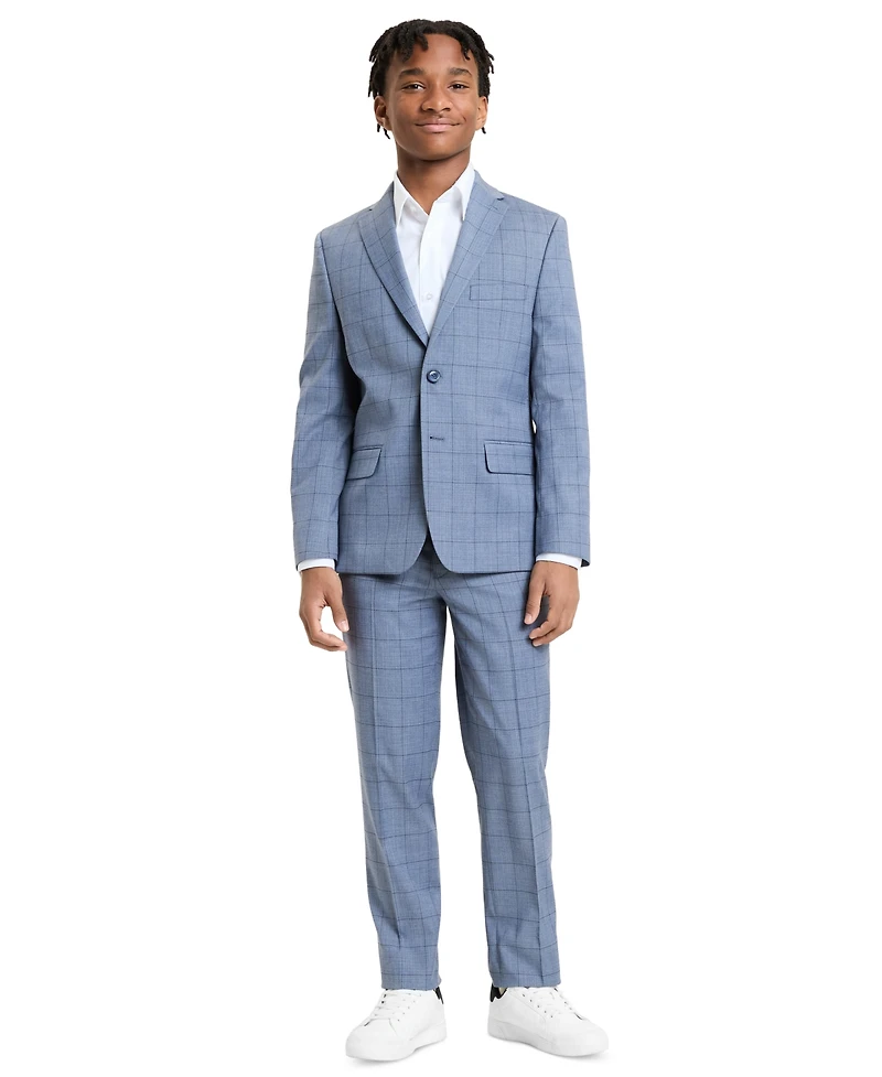 Michael Kors Boys' 8-20 Windowpane Suit, 2-Piece Set