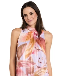 R & M Richards Petite Bow Back Ruffle Hem Trapeze Dress