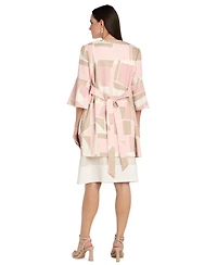 Rm Richards Women's V-Neck Dress & Printed Jacket