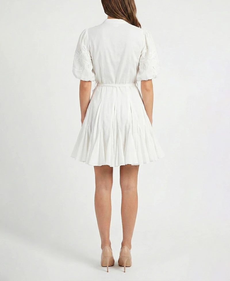 Taylor Petite Cotton Soutache Fit & Flare Shirtdress