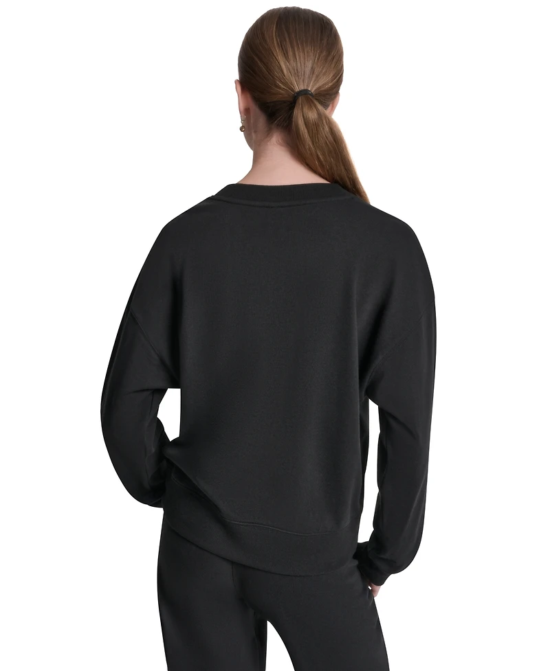 Dkny Sport Women's Crew Neck Pull-On Sweatshirt