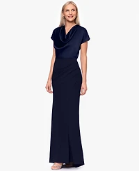 Betsy & Adam Women's Cowl Neck Long Gown