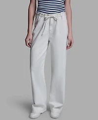 Bcbg Women's Mid-Rise Tie Detail Wide-Leg Pants