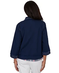 Alfred Dunner Petite Button-Front Denim Jacket