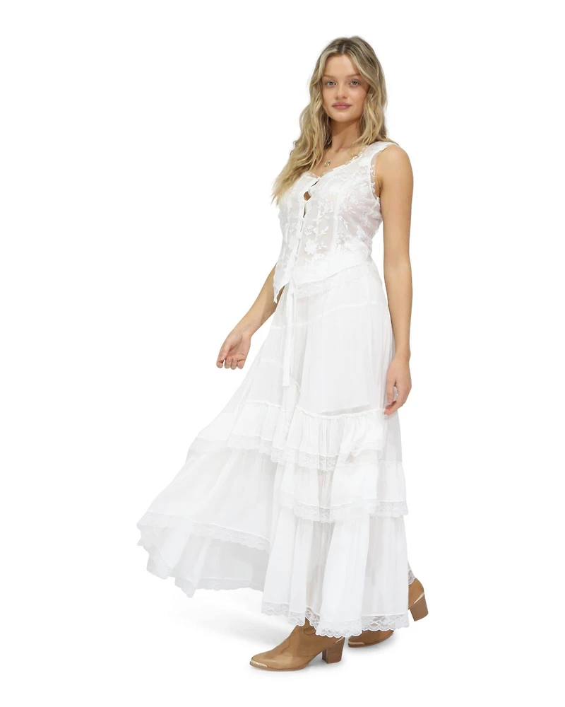 Belle & Bloom Women's and Wanderlace Ruffle Maxi Skirt