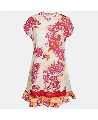 Pre-Owned Emilio Pucci Women's Floral Print Cotton Flounce Mini Dress