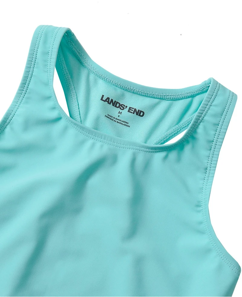 Lands' End Big Girls Plus Chlorine Resistant Racer Back Tankini Swim Top