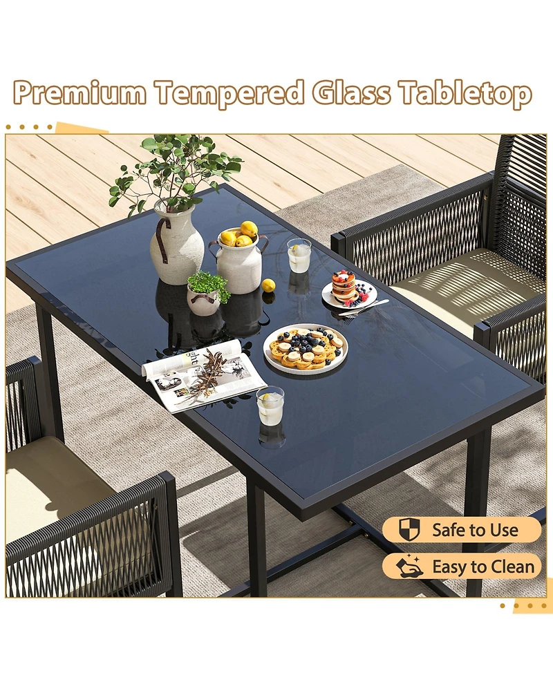 Gymax 3PCS Patio Pe Wicker Furniture Set Cushioned Chairs w/Folding Backrest Backyard