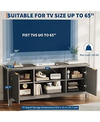 Gaomon Modern Fluted 65 Inch Tv Stand