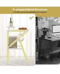 Mecale Computer Desk with Monitor Stand Extra Storage