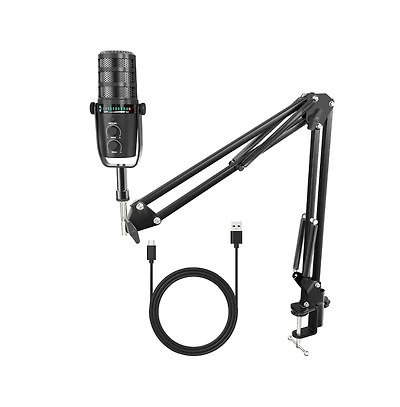 ZealSound Xlr/Usb Mic Kit: Noise Cancel/Echo/Mute/Volume with Boom Stand for Gaming/Podcast/Streaming/Recording on Pc/Mac/PS4/PS5/Phone/Mixers