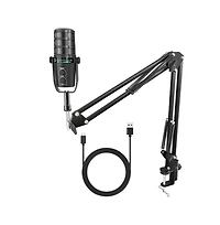 ZealSound Xlr/Usb Mic Kit: Noise Cancel/Echo/Mute/Volume with Boom Stand for Gaming/Podcast/Streaming/Recording on Pc/Mac/PS4/PS5/Phone/Mixers