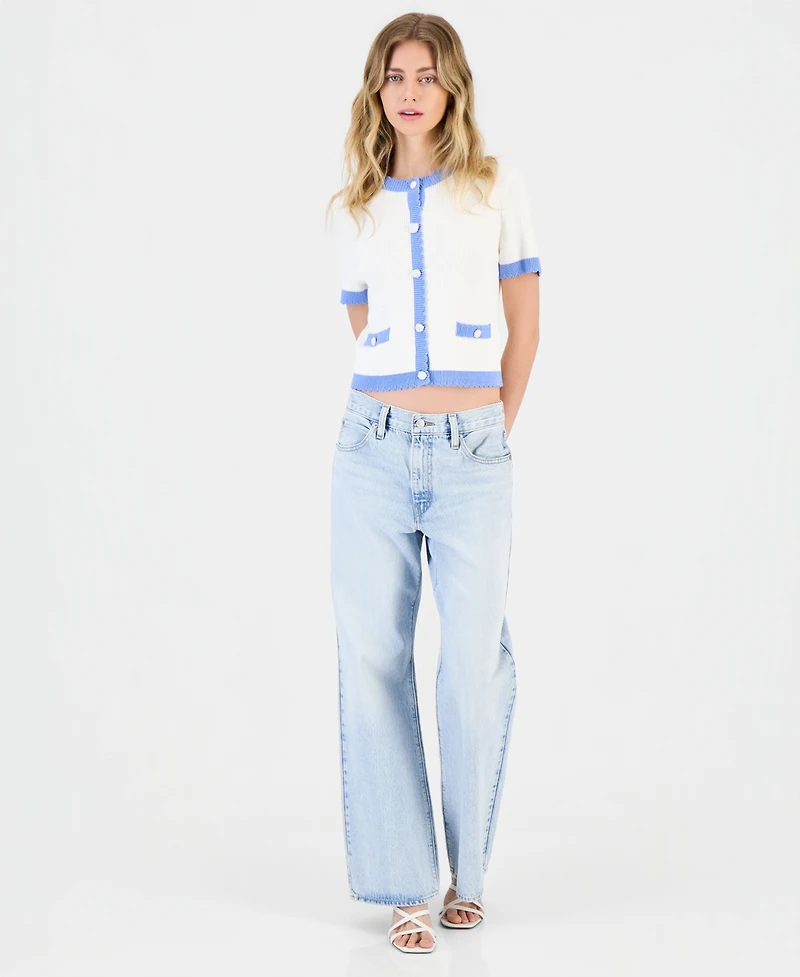 French Connection Bennet Rib Knit Short-Sleeve Sweater