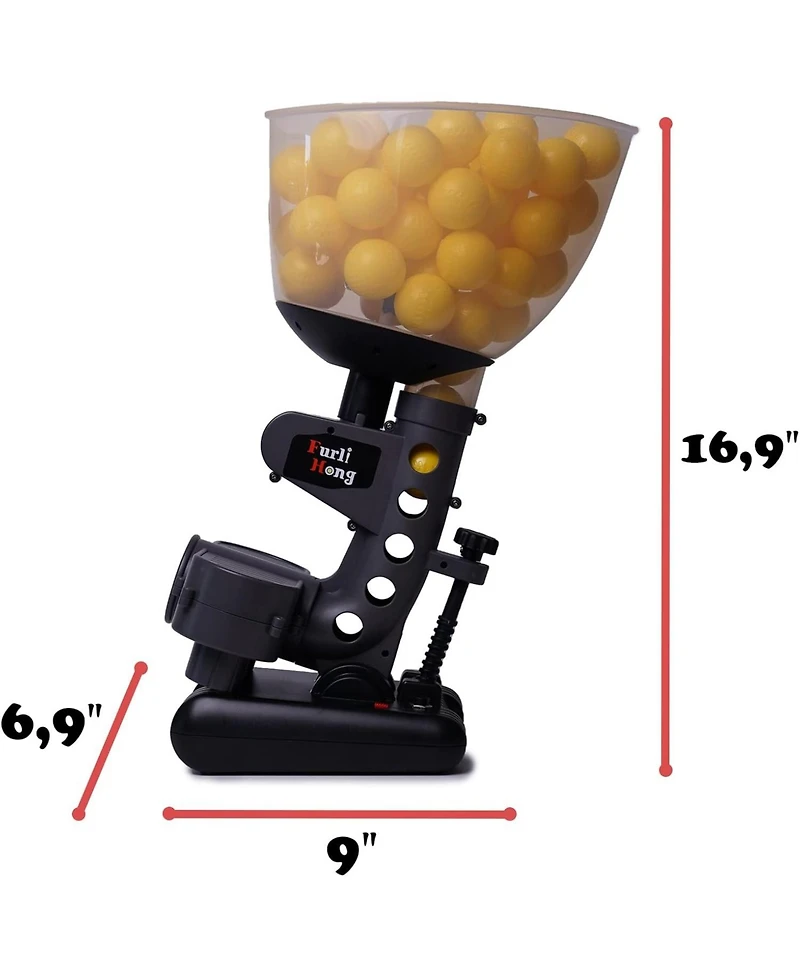 Furlihong Baseball Pitching Machine with 60 Ping Pong Balls, Adjustable Angles, Battery or Ac Powered for Hitting Accuracy