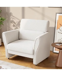 gaomon Modern Accent Chair with Arms, Boucle Upholstered Armchair, Mid-Century Lounge Chair for Living Room, Bedroom, Office, Comfy Single Sofa