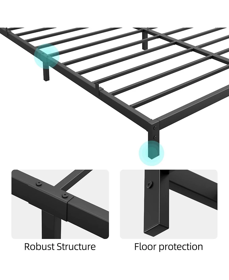gaomon Metal California King Bed Frame, 6 Non-Slip Mattress without Headboard, Sturdy Heavy Duty Bed Frame with Reserved Holes