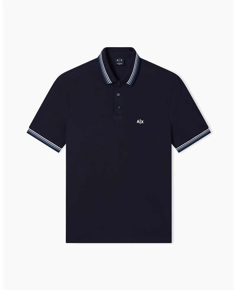 A|X Armani Exchange Men's Short Sleeve Pique Tipping Polo Shirt