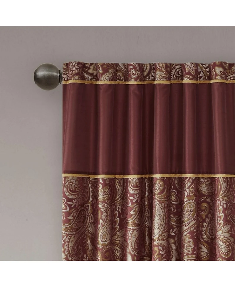 Laoties 2-Pack Faux Silk Jacquard Window Curtains.
