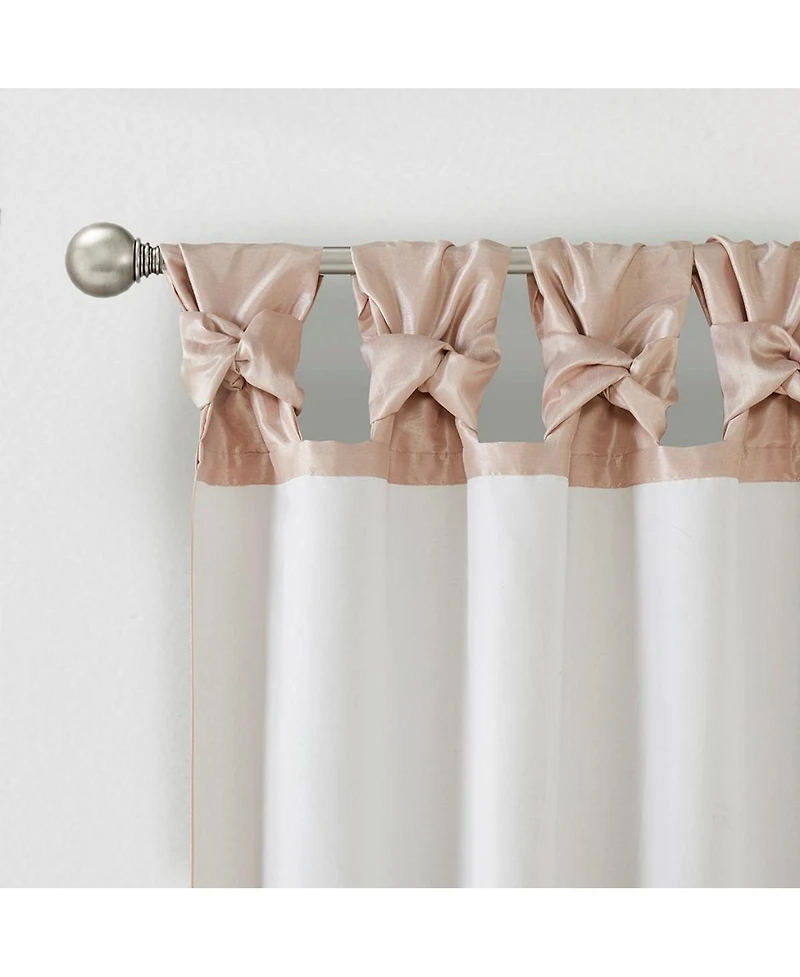 Laoties Twist Tab Faux Silk Window Curtain Panel, 50" W x 84" H, Single Panel