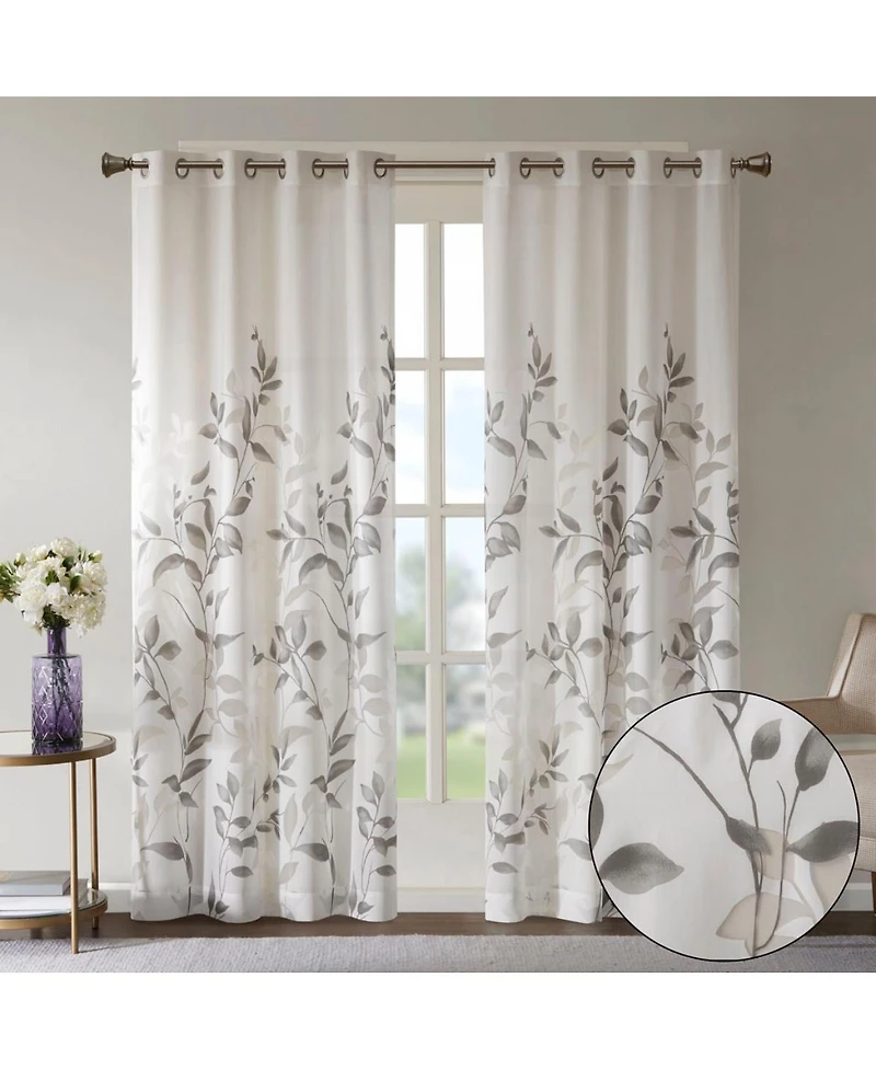 Laoties Printed Grommet Window Curtain Panel, 50" W x 84" H, Lightweight Semi-Sheer, Single Panel