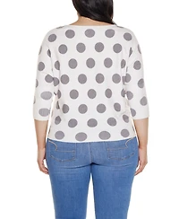 Belldini Plus Boatneck Dot-Pattern Sweater