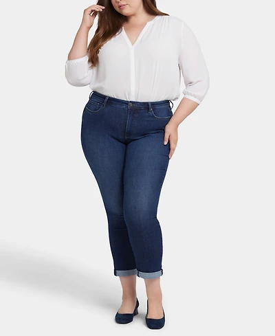 Nydj Plus Sheri Slim Ankle Roll Cuff Jeans