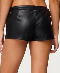 Edikted Women's Labella Faux Leather Micro Shorts