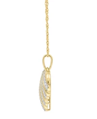 Macy's Diamond Pendant Necklace (1/5 ct. t.w.) in 10k Yellow Gold White Rhodium