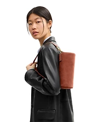 Coach Suede Small Barrel Bag