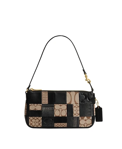 Coach Plaza Small Patchwork Signature Jacquard Shoulder Bag 25