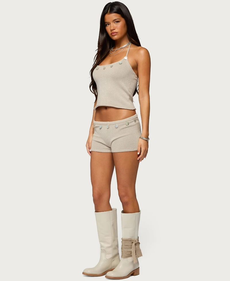 Edikted Women's Nicca Iridescent Knit Shorts