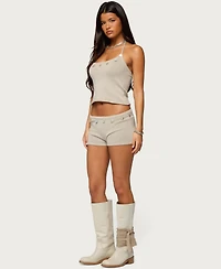 Edikted Women's Nicca Iridescent Knit Shorts