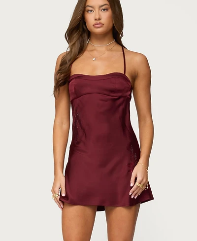 Edikted Women's Nalah Satin Effect Mini Dress