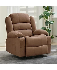 gaomon Recliner Chair, Comfy Overstuffed Chair with 3 Reclining Positions, 2 Side Pockets, 2 Front Pockets, Cup Holder