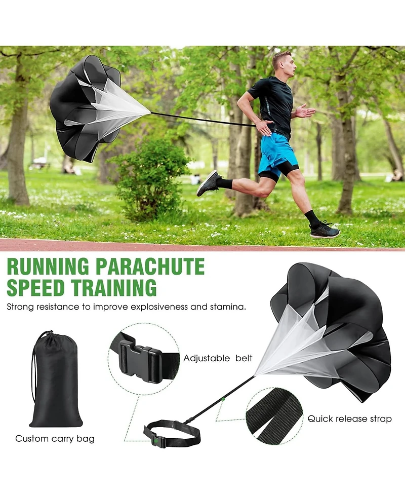 X-umeus 20ft Agility Ladder Training Set with 12 Cones, 4 Hurdles, Jump Rope & Parachute for Soccer, Basketball, Football – Kids to Adults