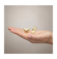 Rachel Glauber 14K Gold Plated Interlocking Double Heart Stud Earrings