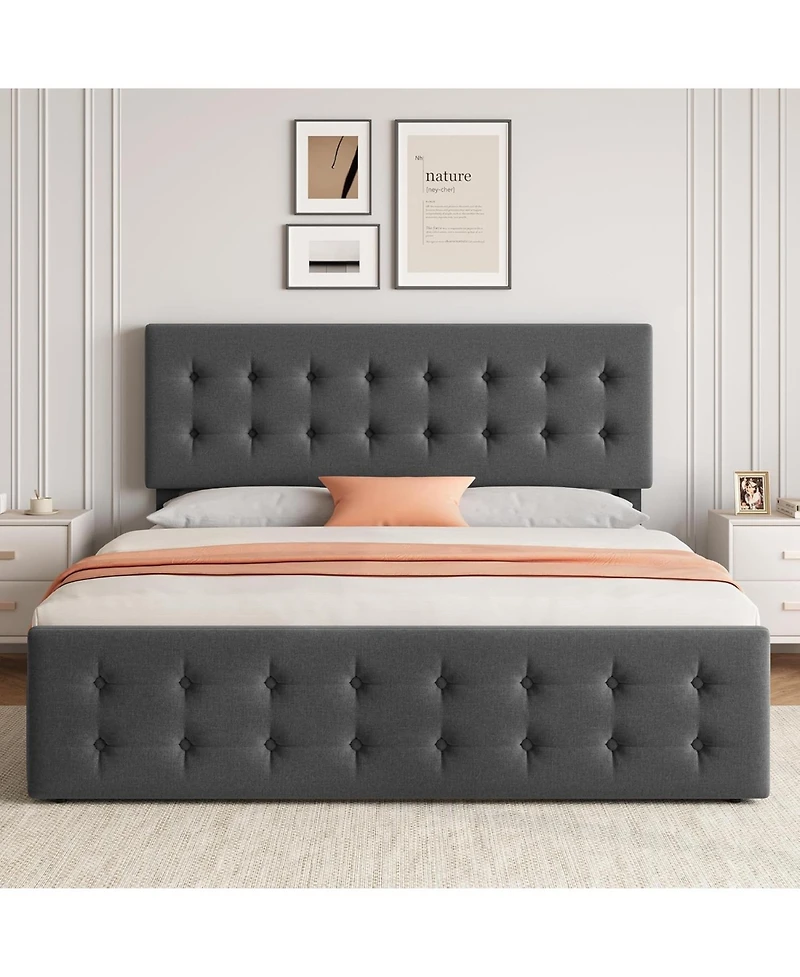 gaomon Bed Frame with 4 Storage Drawers and Headboard