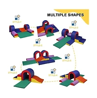 Kinder King 10-Piece Climb and Crawl Activity Play Set, Soft Foam Block for Climbing, Crawling and Sliding