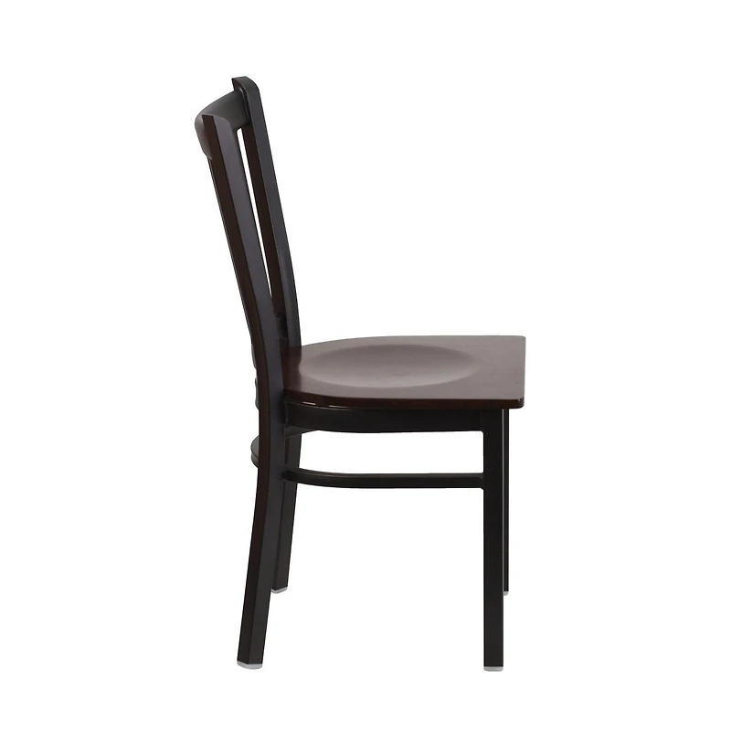 Emma+Oliver 2 Pack Vertical Back Metal Restaurant Chair
