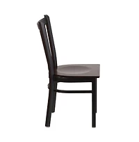 Emma+Oliver 2 Pack Vertical Back Metal Restaurant Chair