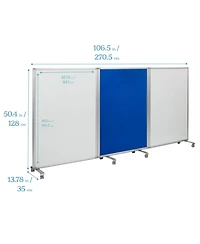 ECR4Kids Mobile Dry-Erase and Flannel Room Divider